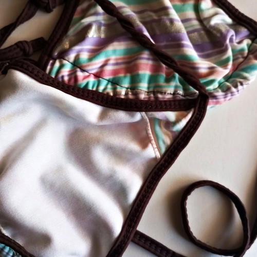 Bikini top striped colorful triangle, like new