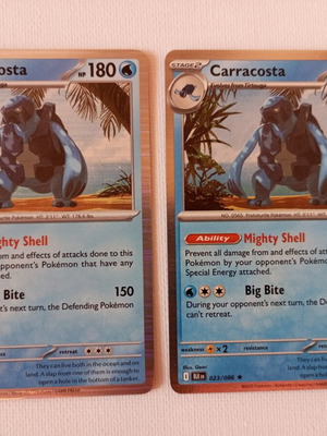 Κάρτες Pokémon Carracosta Holo 2x σαν καινούργιο, αγγλικές
