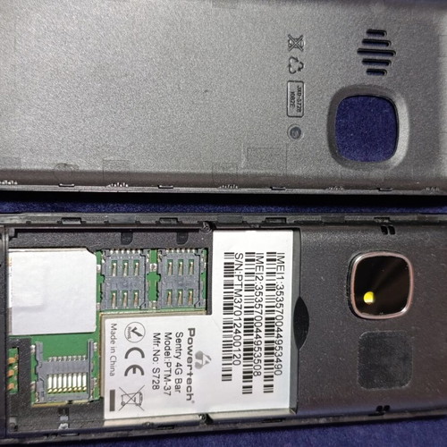 Powertech 4G Bar phone used, no battery, dual SIM
