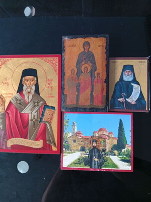 Set of 4 new ecclesiastical icons Byzantine style