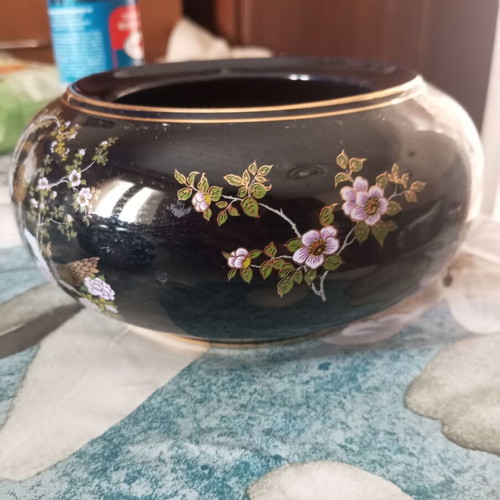 Vintage porcelain chocolate pot with handmade painting, like new
