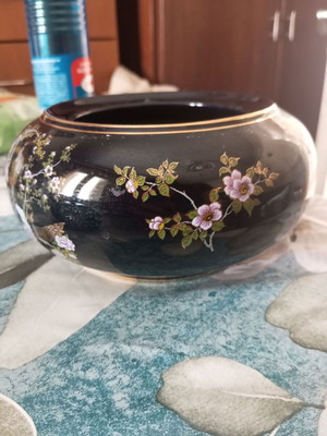 Vintage porcelain chocolate pot with handmade painting, like new