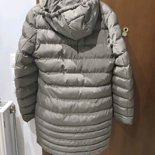 Women's puffer jacket used size medium grey silver
