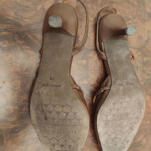 Hispanitas leather sandals used, brown, size 39