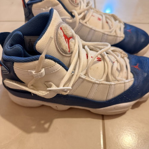 Jordan 6 Rings athletic shoes, size 41, white and blue