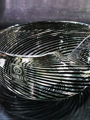 Morava small bowl new, crystal clear and black