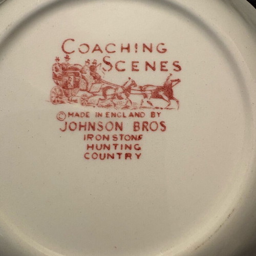 Johnson Bros Coaching Scenes set of 4 ironstone bowls used