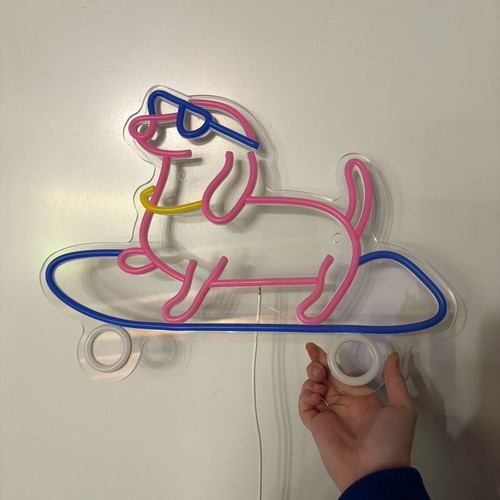 Neon Led Lamp with USB dog design like new