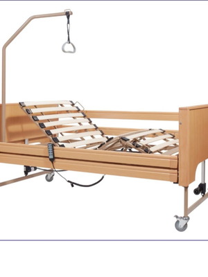 Hospital bed with remote control and mattress