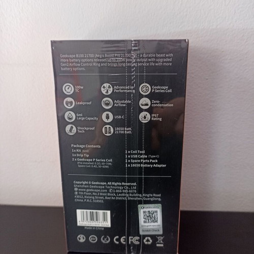 Geekvape Aegis B100 21700 6ml electronic cigarette new, red