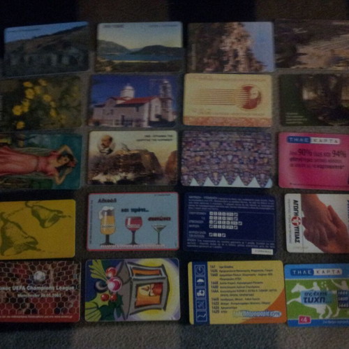Phone cards used, pack of 20 pieces