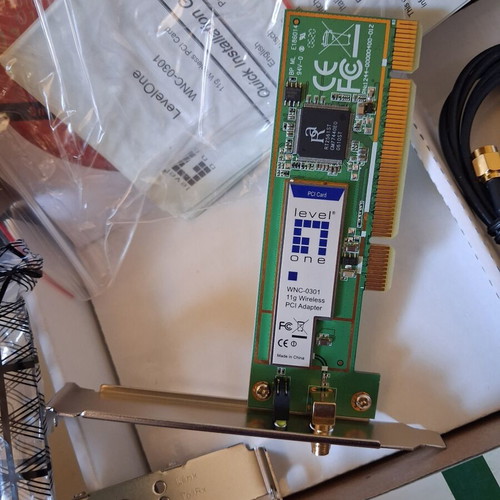 LevelOne WNC-0301 Wireless PCI Card 802.11g new, full set