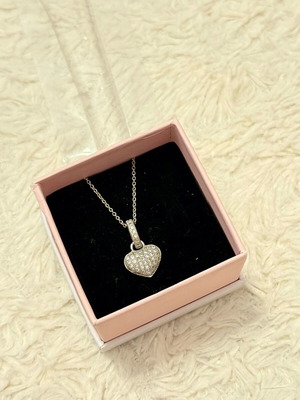 925 Silver Necklace Heart-Shaped Like New