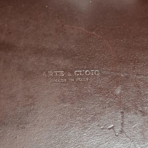 Arte & Cuoio luxury leather valet tray with metal core