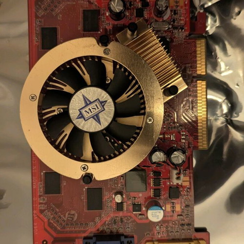MSI NVIDIA GeForce NX7600GS graphics card used, 512MB GDDR2, AGP