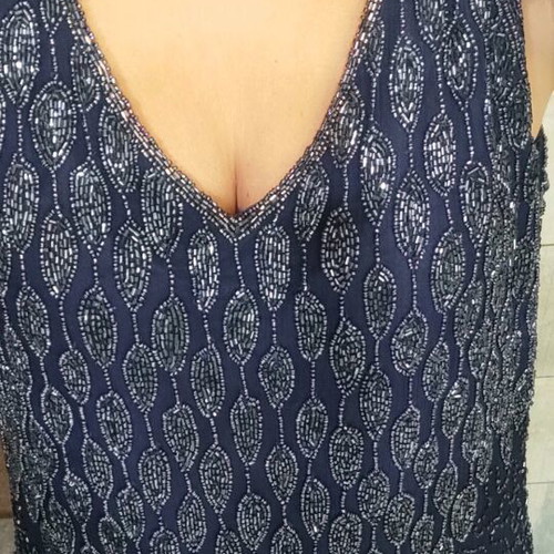 Handmade beaded evening dress women's size L new