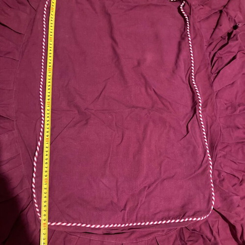 Vintage table cover like new, canvas wine-red