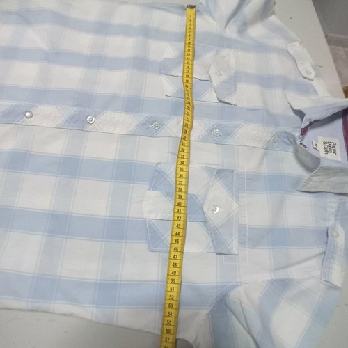 Paper Denim & Cloth Men's Short Sleeve Shirt new, size M, white blue