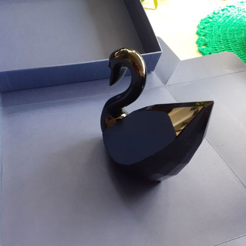 Swarovski Crystal Soulmate Swan Jet Black Huge New Limited Edition