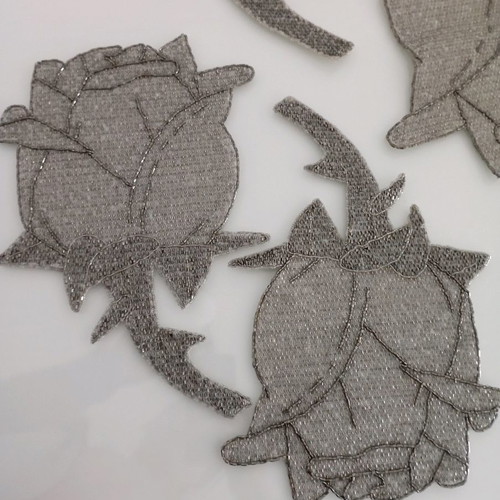 Set of 4 Handmade Embroidered Rose Placemats