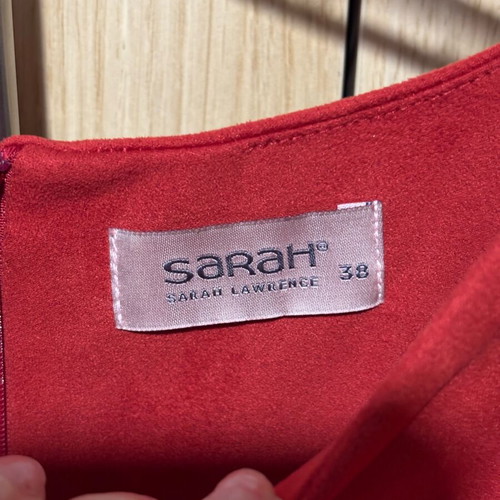 Coral dress Sarah Lawrence like new, soft suede-like texture, size M