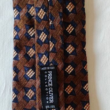 Prince Oliver Collection tie like new, 100% natural silk, brown and blue