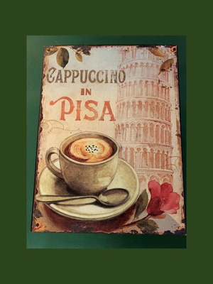 Metal Vintage Retro Espresso Coffee Advertising Sign Used