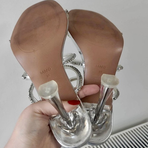 Mango sandals new with rhinestone straps and stiletto heel size 37