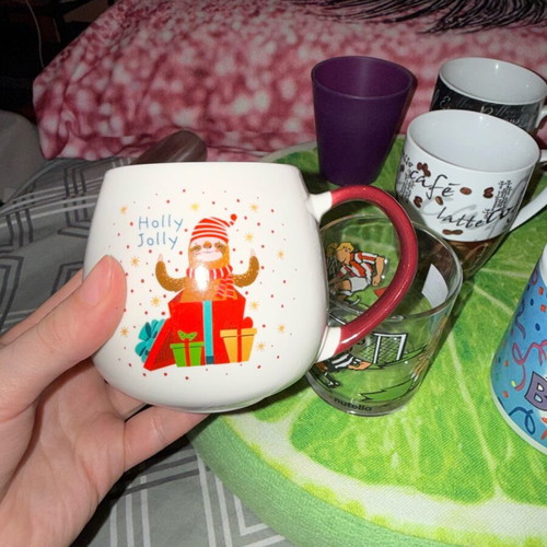 Mug and glass set like new with coffee, birthday, Nutella, Christmas designs