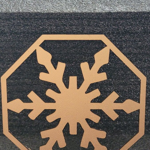 Set of 3 handmade MDF coasters with snowflake design