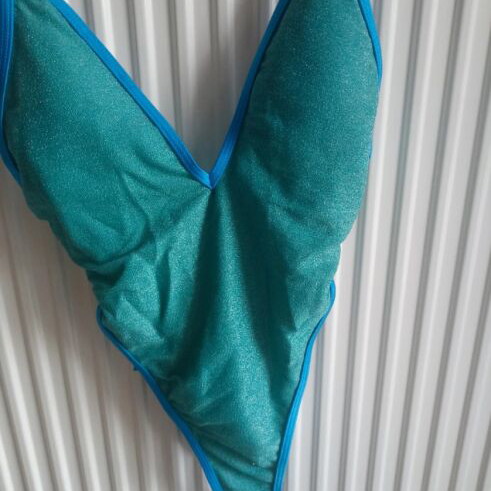 Iridescent one-piece swimsuit new, blue turquoise