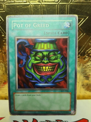 Κάρτα Yu-Gi-Oh! Pot of Greed σε μεταχειρισμένη κατάσταση