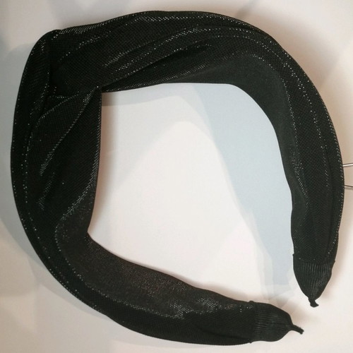 Headbands new, set of 2 chocolate satin and black lame