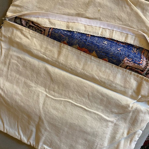 Embroidered pillow used with minor wear