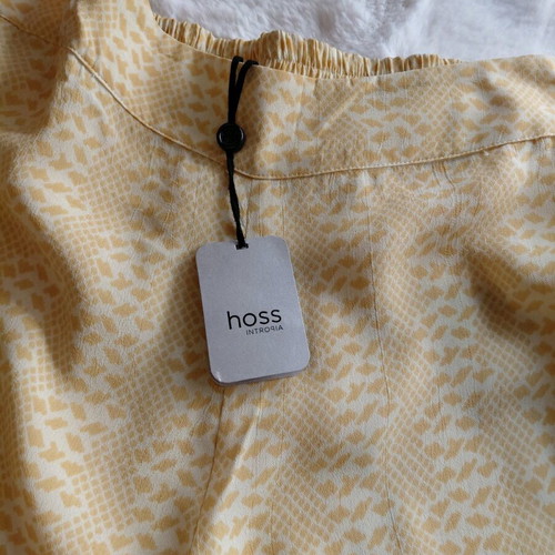 Hoss Intropia Wide-Leg Pants New, Yellow Viscose and Lace S/M 36