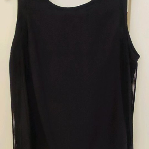 Black blouse with fringes used and black evening dress