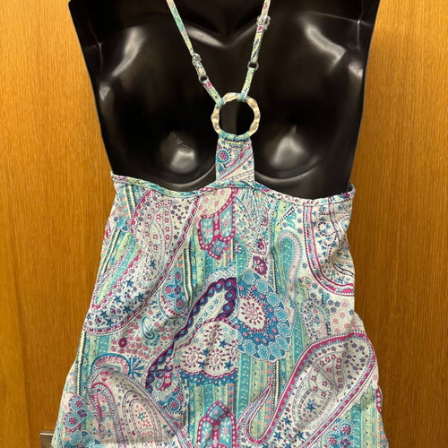 Lucy Love loose A-line blouse like new, turquoise multicolor, size M