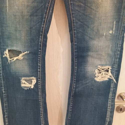 Energie men's jeans size 31 used with rips, straight fit, blue