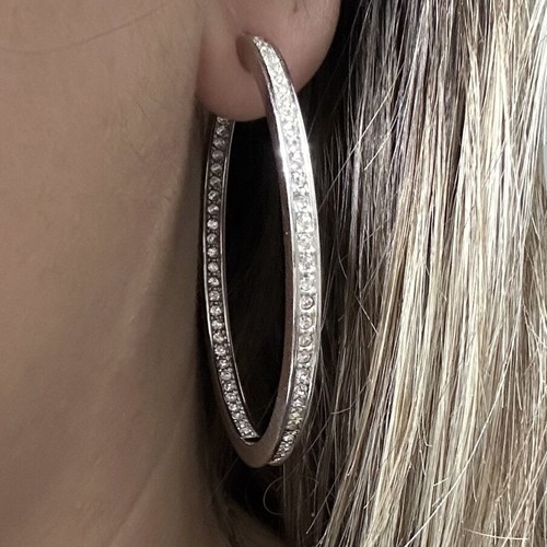 Swarovski large hoop earrings like new, 5 cm, crystal decorated
