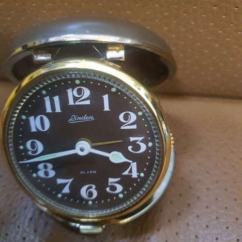 Vintage Linden travel alarm clock used