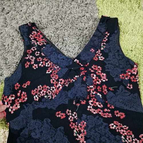 Women floral summer dress used as new, size L, viscose, blue