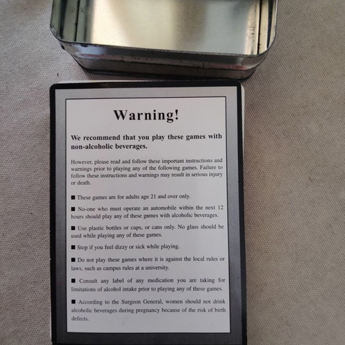 Original Volume One 50 Year Old Adult Drinking Card Game in Tin Box