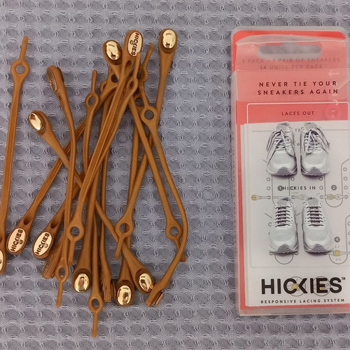 Hickies shoelaces gold color, new, pack of 14