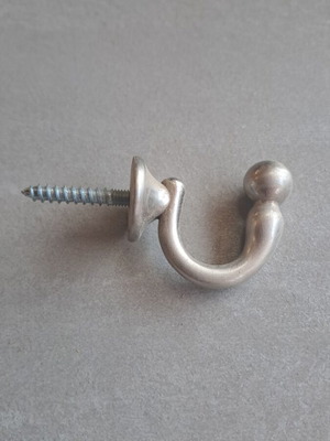 Metal curtain tieback hooks satin nickel or inox, pack of 16