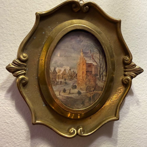 Solid brass picture frames like new, set of 5 pieces