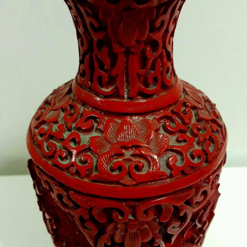 Vintage handmade carved vase used
