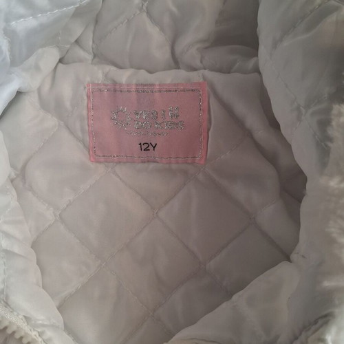 Girls' fur jacket with pink details and hood