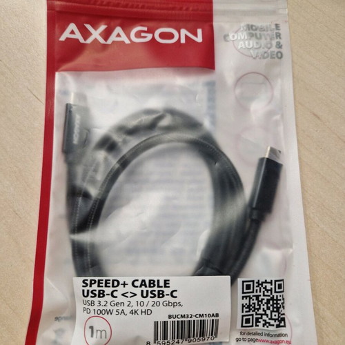 Axagon usb-c to usb-c cable new 1 m charging and data transfer