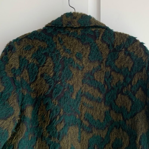 Vicolo Green Jacquard Longline Coat like new