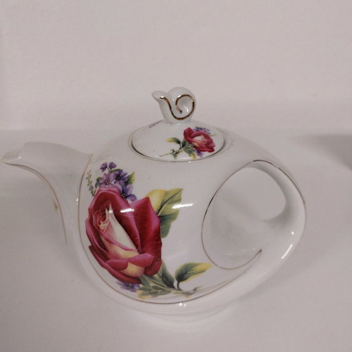 Modern teapot with painting 16 cm used